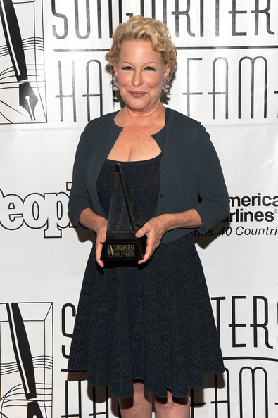 Bette Midler Holds Her Sammy Cahn Life Achievement Award