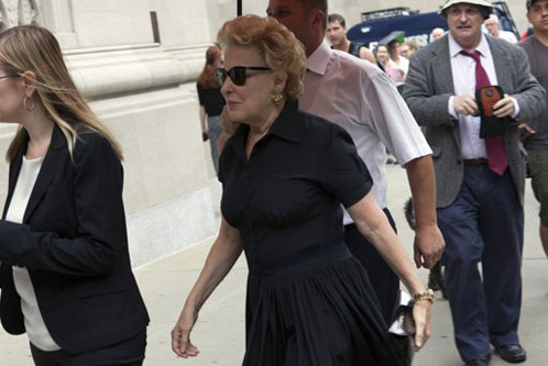 Actress Bette Midler Attends Funeral Services For Composer Marvin Hamlisch in New York, August 14, 2012