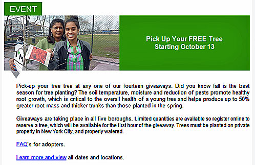 NYRP Tree Give-A-Ways Start October 13th