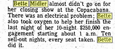 BetteBack January 26, 1978: Get The Oxygen!