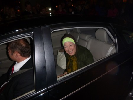 Photo: Bette Midler in her chauffeured Prius (Thanks Art!)