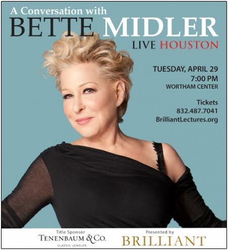 Reminder: The Brilliant Lecture Series Presents 'A Conversation with Bette Midler'