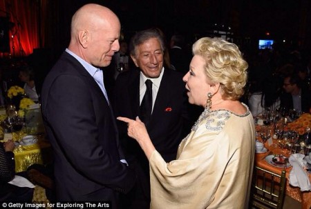 Bette with Bruce Willis and Tony Bennett