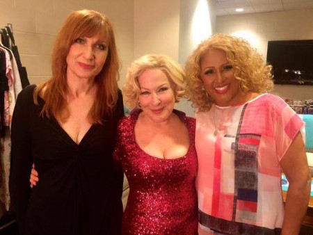 Singer Ula Hedwig, Bette Midler, and Darlene Love backstage at Madison Square Garden