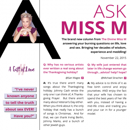 Miss M's First Column: Sunday, November 22, 2015