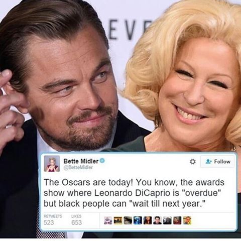 Bette Midler expertly shades the Oscars over #OscarsSoWhite