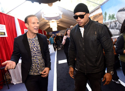 LOS ANGELES, CA - FEBRUARY 12:  Founder of Distinctive Assets, Lash Fary (L) and Hip-hop artist LL Cool J attend the GRAMMY Gift Lounge during The 58th GRAMMY Awards at Staples Center on February 12, 2016 in Los Angeles, California.  (Photo by Vivien Killilea/WireImage)