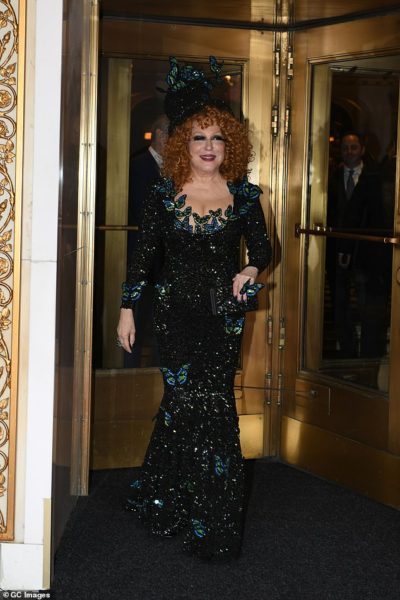 Bette Midler Leaving The Pierre Motel For The Met Gala. Guess ole Soph is trailing behind!