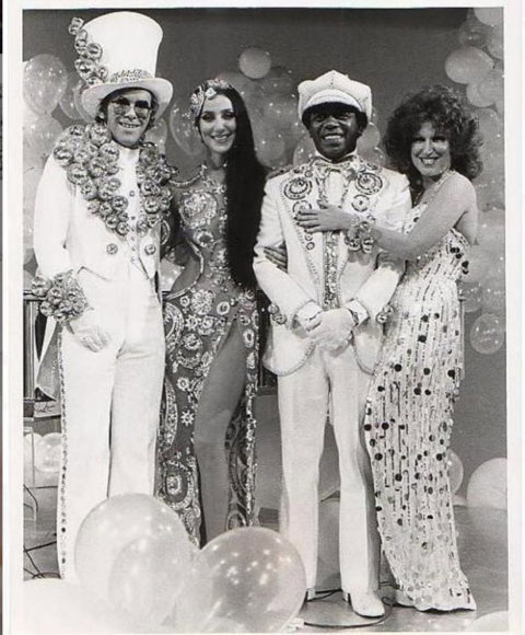 Elton John, Cher, Flip Wilson, and Bette Midler, 1975