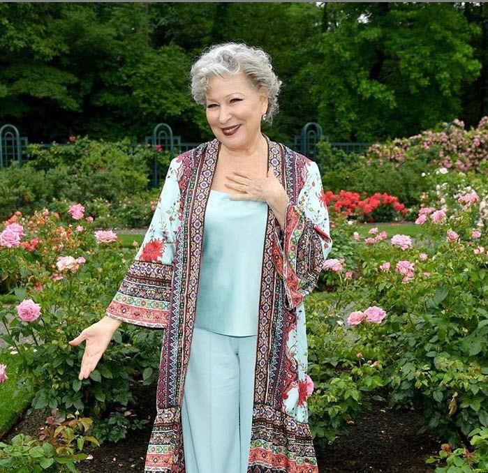 Bette Midler introduces the "Divine Miss M" Rose at the New York Restoration Project Spring Picnic at the New York Botanical Garden on June 19, 2019 in New York City