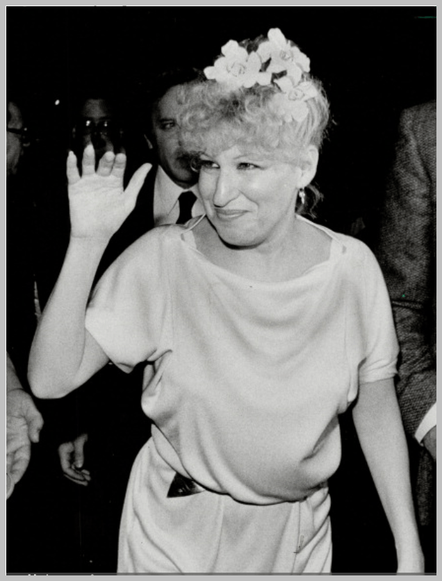 Bette Midler at the premiere of Divine Madness in Canada