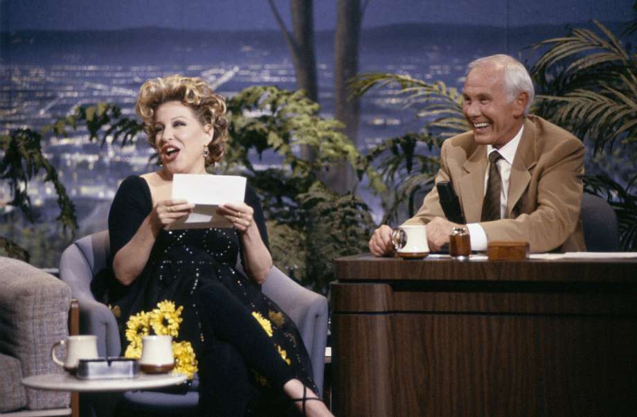 Bette Midler and Johnny Carson