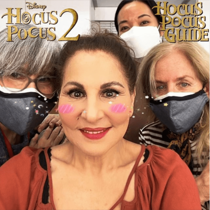 Kathy Najimy in make up during the pandemic, Hocus Pocus 2