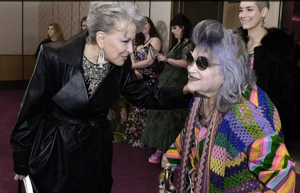 Bette Midler with one of her designers