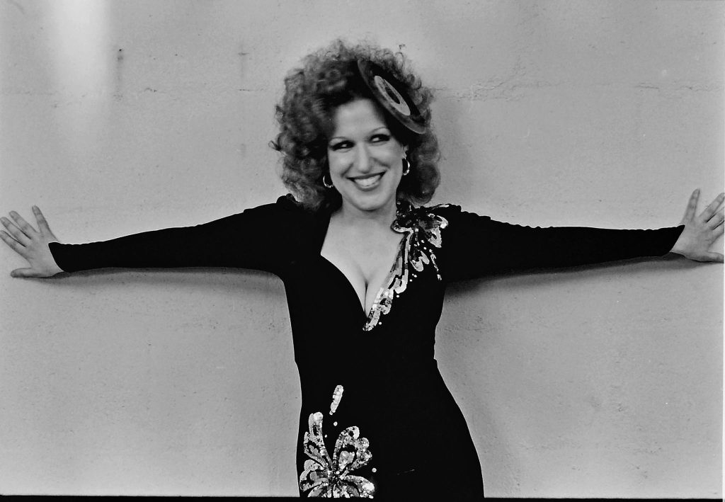 bette midler against wall 1974