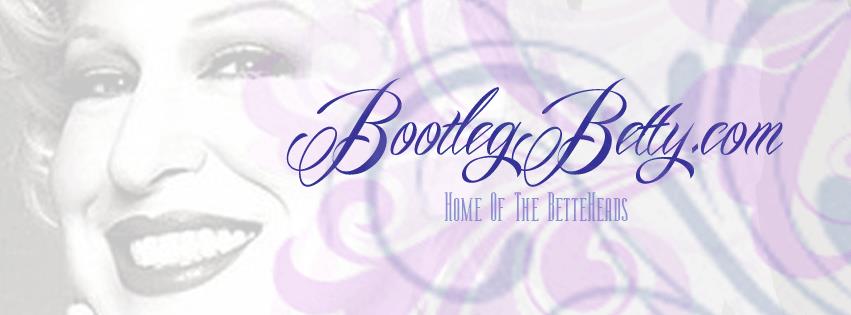 Brand banner for BootlegBetty.com with a smiling woman on the left and purple decorative swirls in the background.