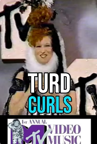 Meme image: Bette Midler in a panda costume with red hair, smiling on a stage, overlaid with the caption 'TURD GULS' and MTV Video Music Awards branding.