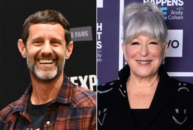 Smiling man with a beard and plaid shirt on the left, and smiling woman with gray hair in a black outfit on the right, shown in a split-collage.