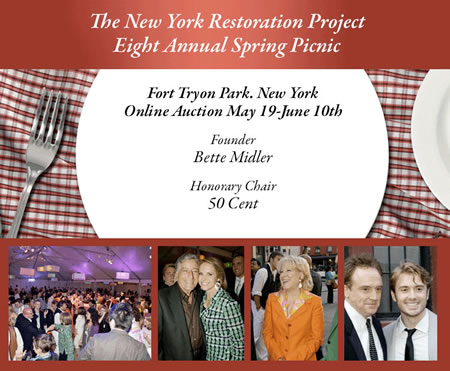 Bette Midler and her celebrity friends help clean up New York with Midlerâ€™s 2009 Spring Picnic Online Auction.