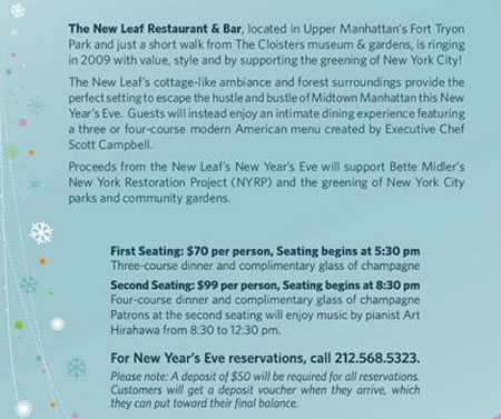 Ring In The New Year At "The New Leaf"